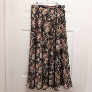 Vintage Express Marque Deposee Petite Floral Wrap Skirt 90s Chiffon Boho
